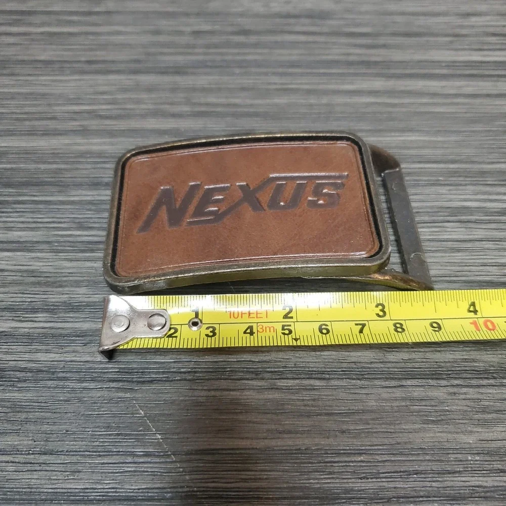 NEXUS Guardian One Piece Brown Tooled Leather Belt Buckle Custom - MADE‎ IN USA